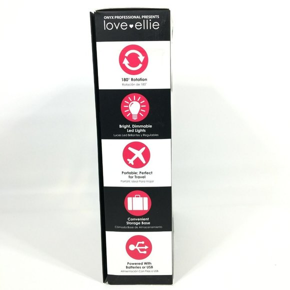 Onyx Professional LED Makeup Mirror Folding In-Base Magnifying Rose Gold - Picture 6 of 8